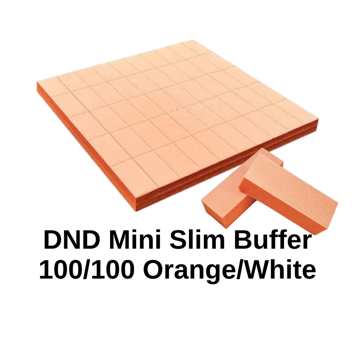 *50pc Sheet DND Mini Slim Buffer - (100/100) Orange/White