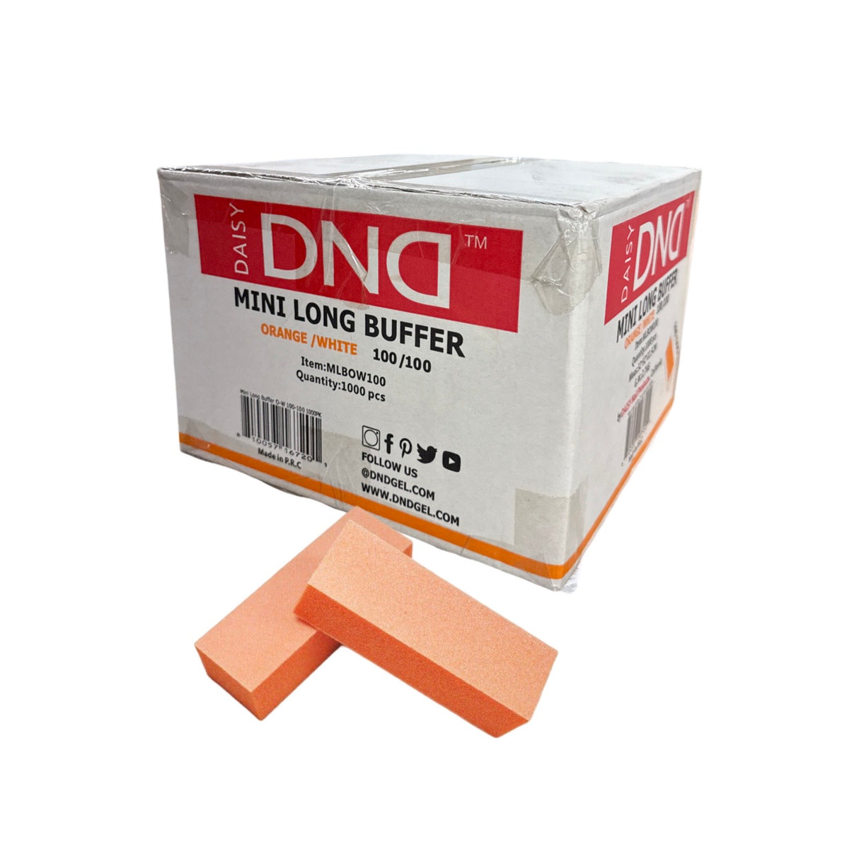 *1000pc Box DND Mini SLIM Buffer - (100/100) Orange/White