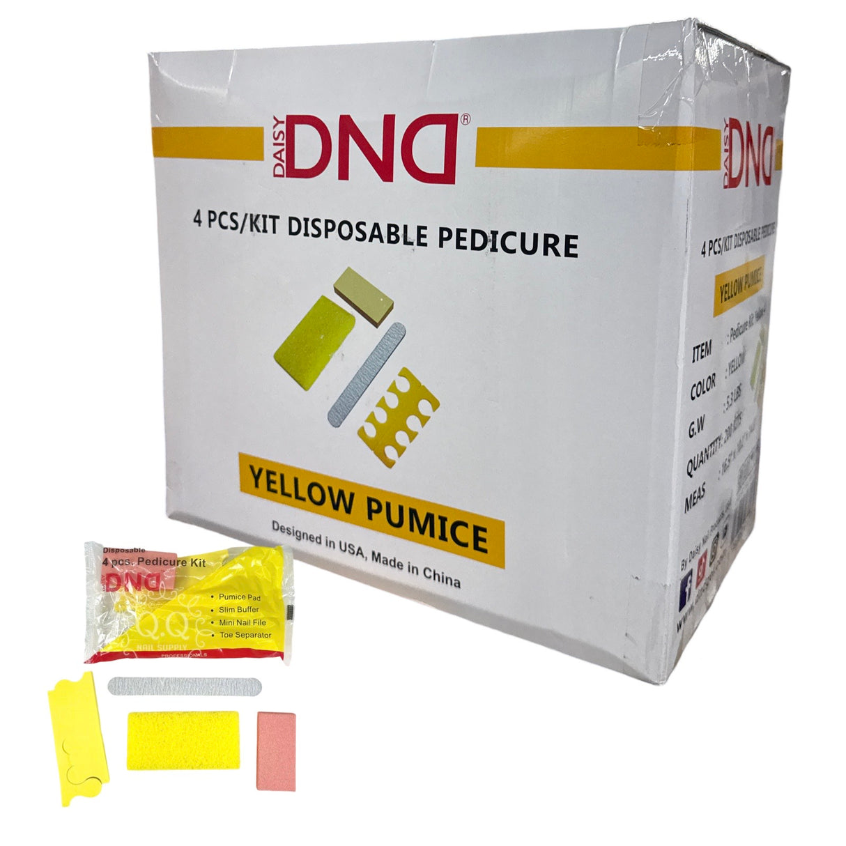 *(Bundle) DND Disposable Pedicure Kit - 4 pc. (Yellow)