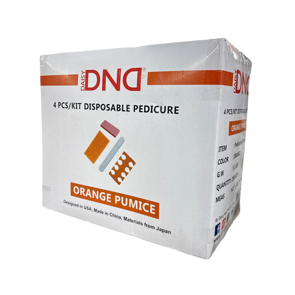 *DND Disposable Pedicure Kit 4 pc. - 200/Case (Orange)