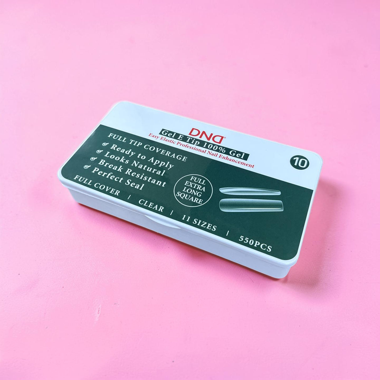 Extra Long Square #10 | Soft Gel Tips 11Sizes - 550PC