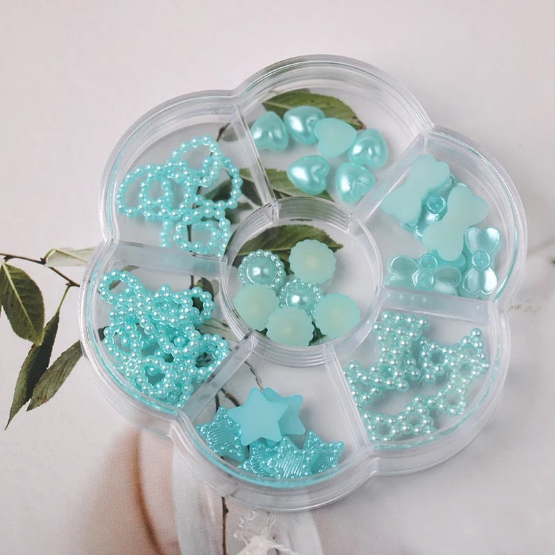 3D Nail Charms Hearts,Pearls Bowls