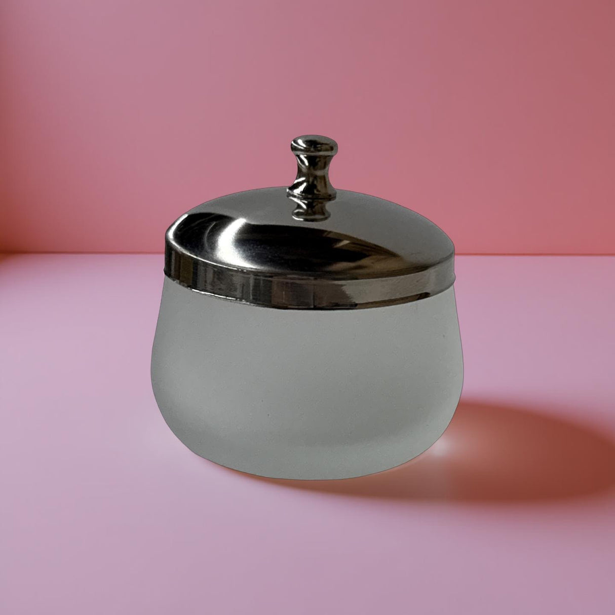 Frosted Glass Dappen w/ Metal Lid