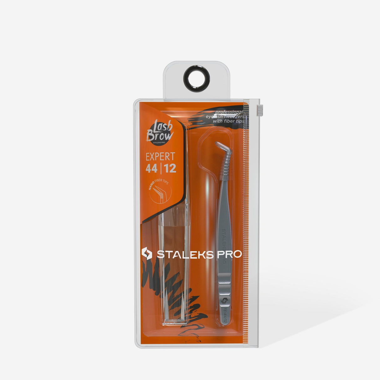 Professional eyelash tweezers with fiber tips EXPERT 44 TYPE 12 (L-shaped, 65')
