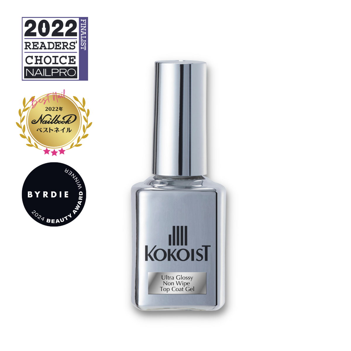 Ultra Glossy Non Wipe Top Coat Gel 15ml - Kokoist