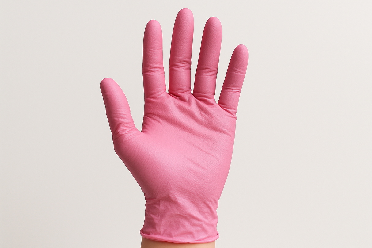 had with pink latex glove