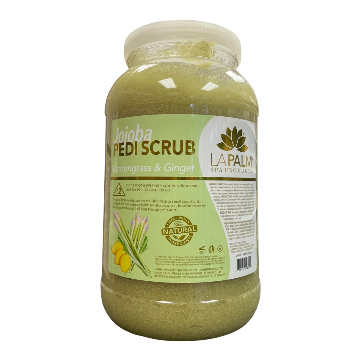 Jojoba Pedi Scrub 128oz - Lemongrass Ginger