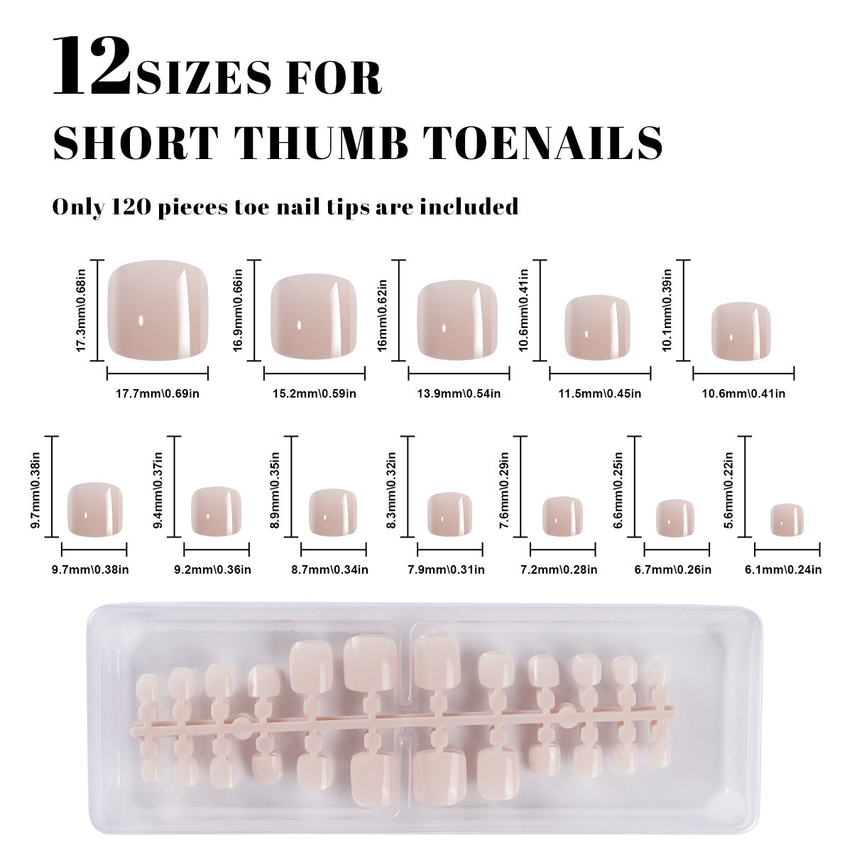 Press On Toe Nails - 30pc Box