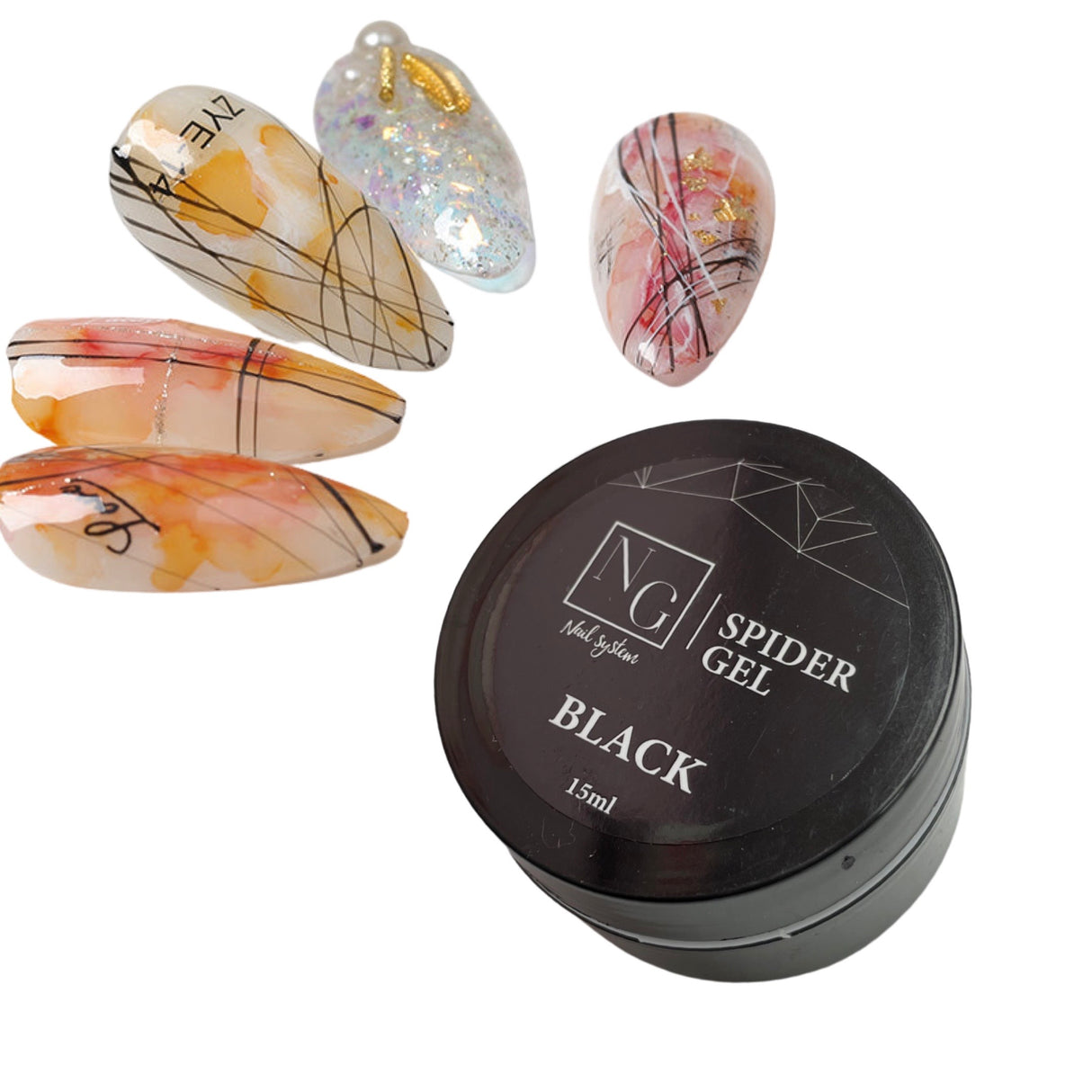 NG Spider Gel - Black 15 ml #001