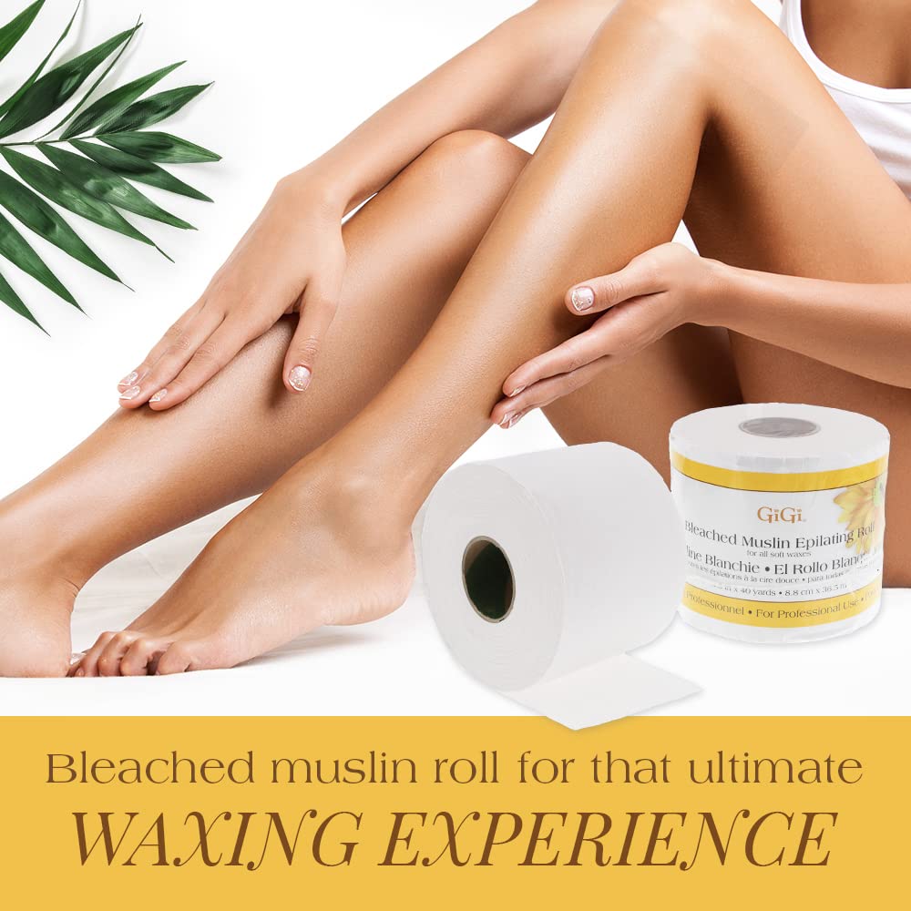 GIGI Bleached Muslin Epilating Roll, 3.5" Wide - 40 Yards