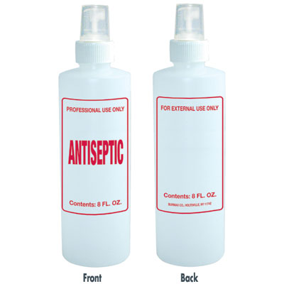 8 oz. Imprinted Nail Solution Empty Bottle - Antiseptic