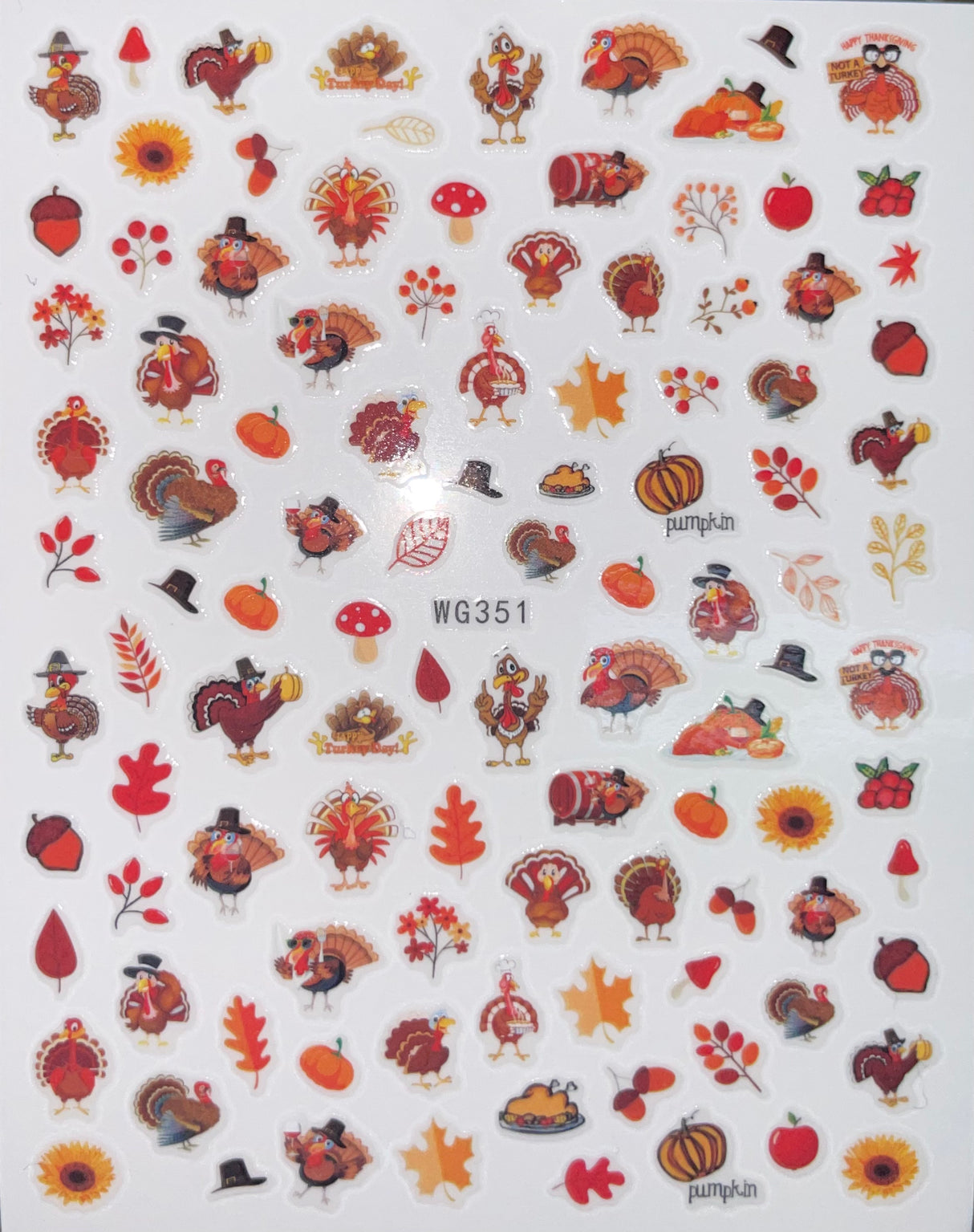 Thanksgiving Nail Sticker WG351
