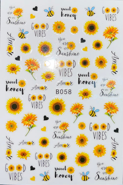 Nail Sticker - B058 Sunflowers