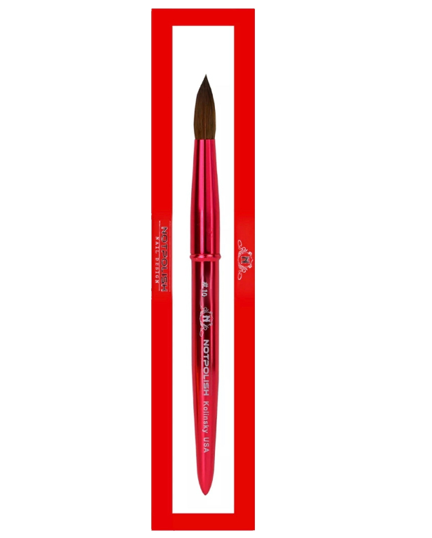 Notpolish Kolinsky Brush #10 - Aluminum Handle