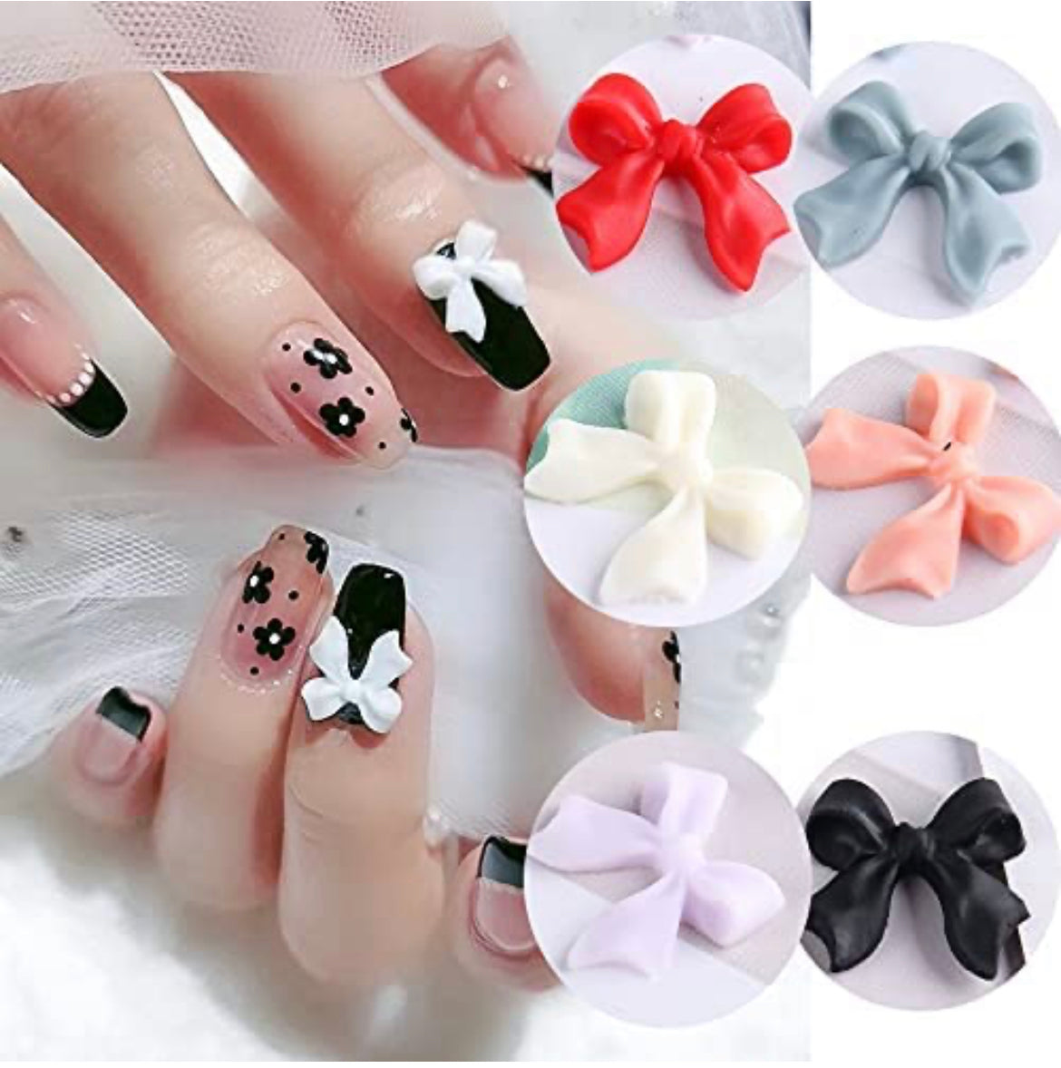 3D Bowties Mix Color - Nail Art Charm