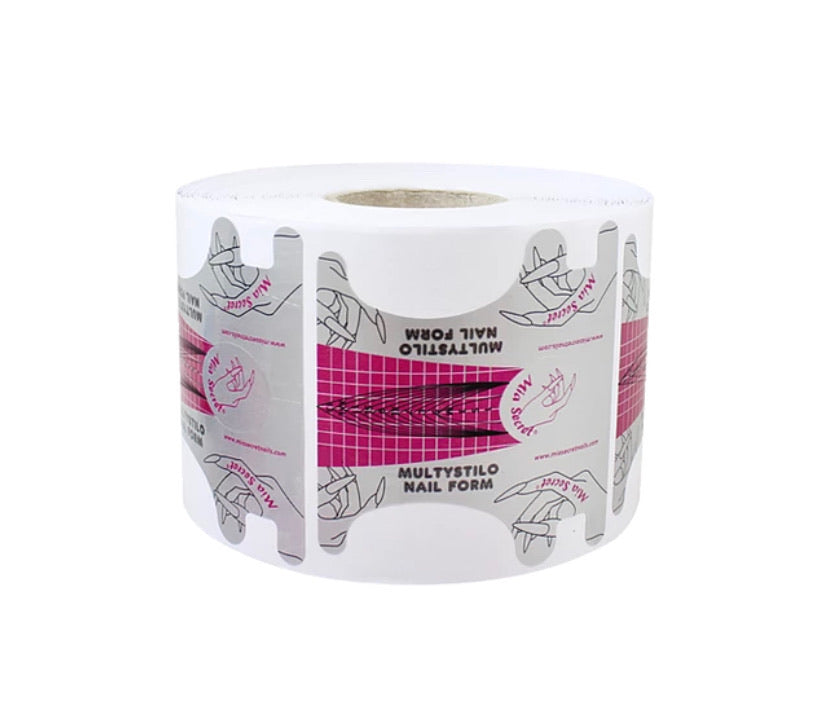 *Silver Nail Form (Multistilo) - Roll 500/per roll
