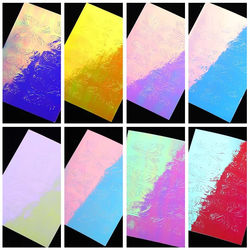 Holographic Thing Laser Butterfly Nail Stickers.