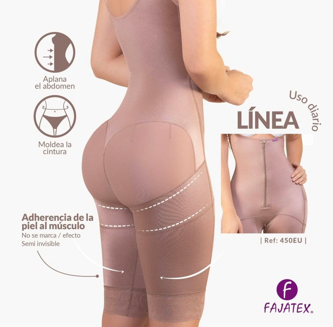 Shapewear Faja | Slim Long w/ Zipper | 450EUL | Cocoa