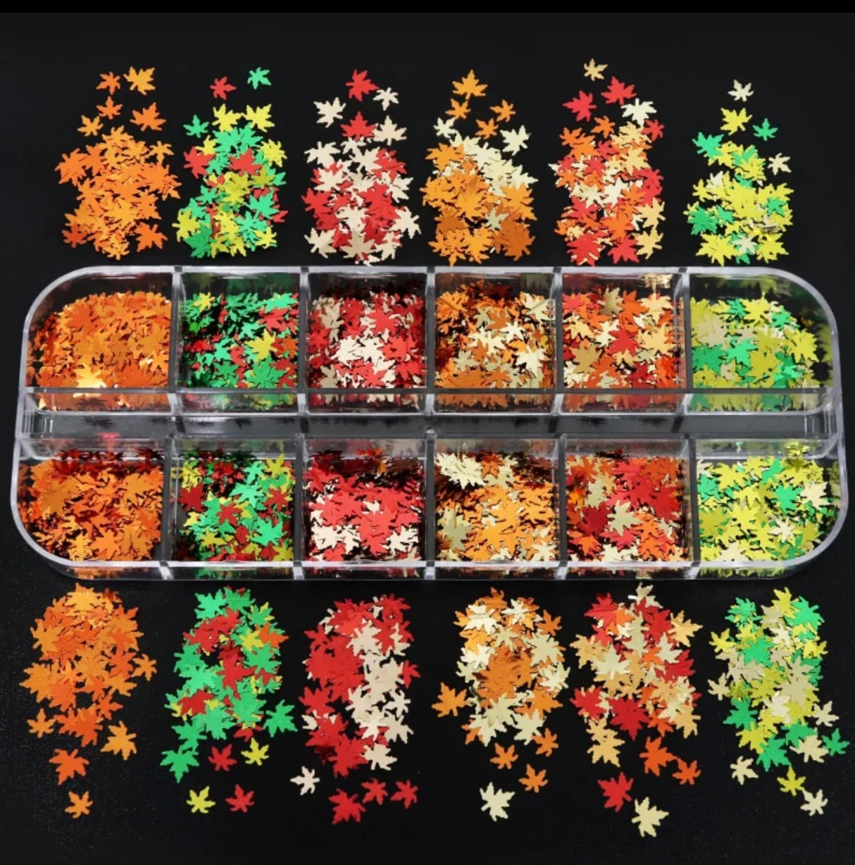 Reflective Leaves Sequins - 12 Styles Box