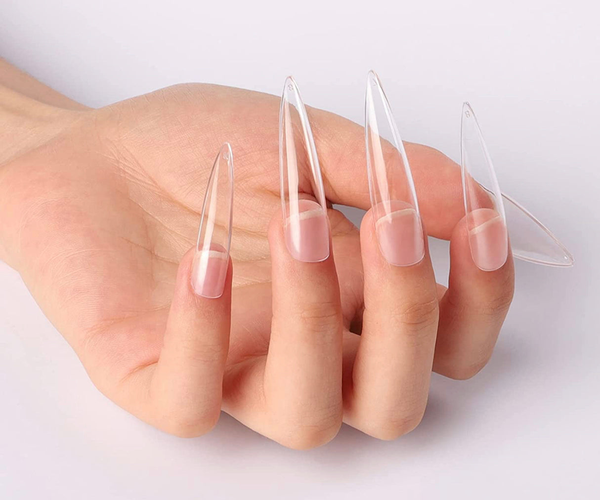 Full Cover XXL Stiletto Clear / Nail Tips Bag 0 to 0 - 500pc