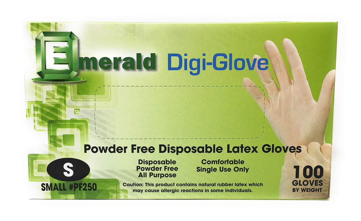 Emerald Latex glove Medium size- (M) Powder Free (100 Glove)