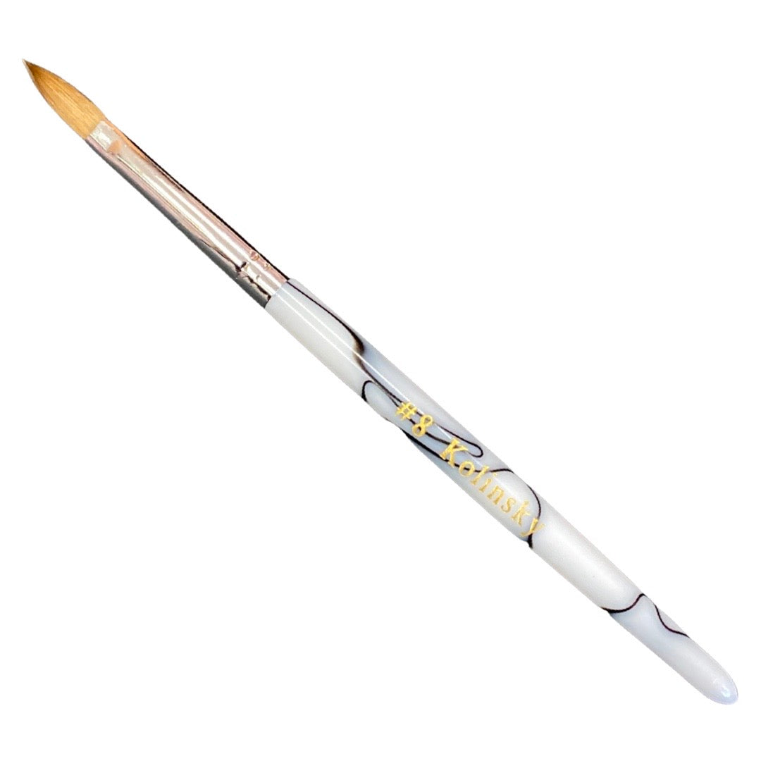 Crimped Marble Brush # 8 - 100% Kolinsky