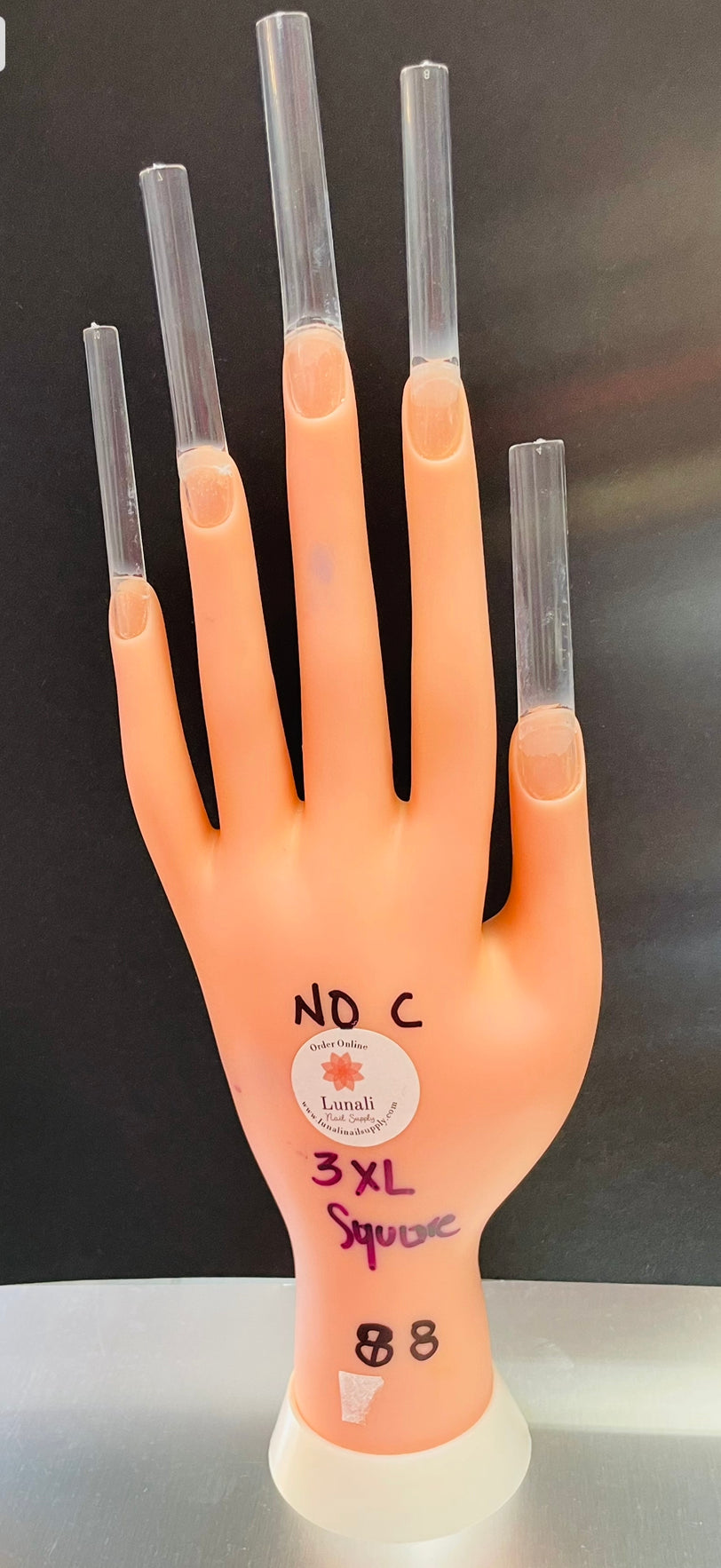 3XL NO C Curve Square Clear Nail Tips - Bag 5O4pc