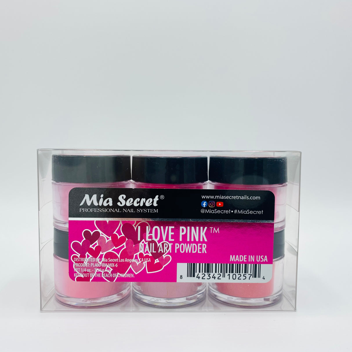 I Love Pink Nail Art Powder Collection 6pcs
