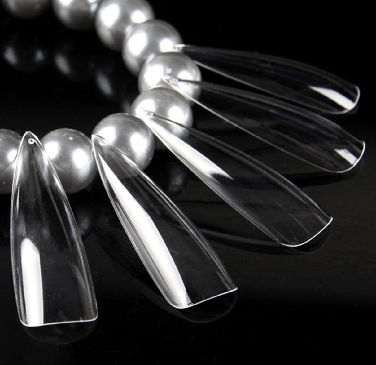 Full Cover 3XL Stiletto Clear Nail Tips Bag 0 to 11 - 360pc