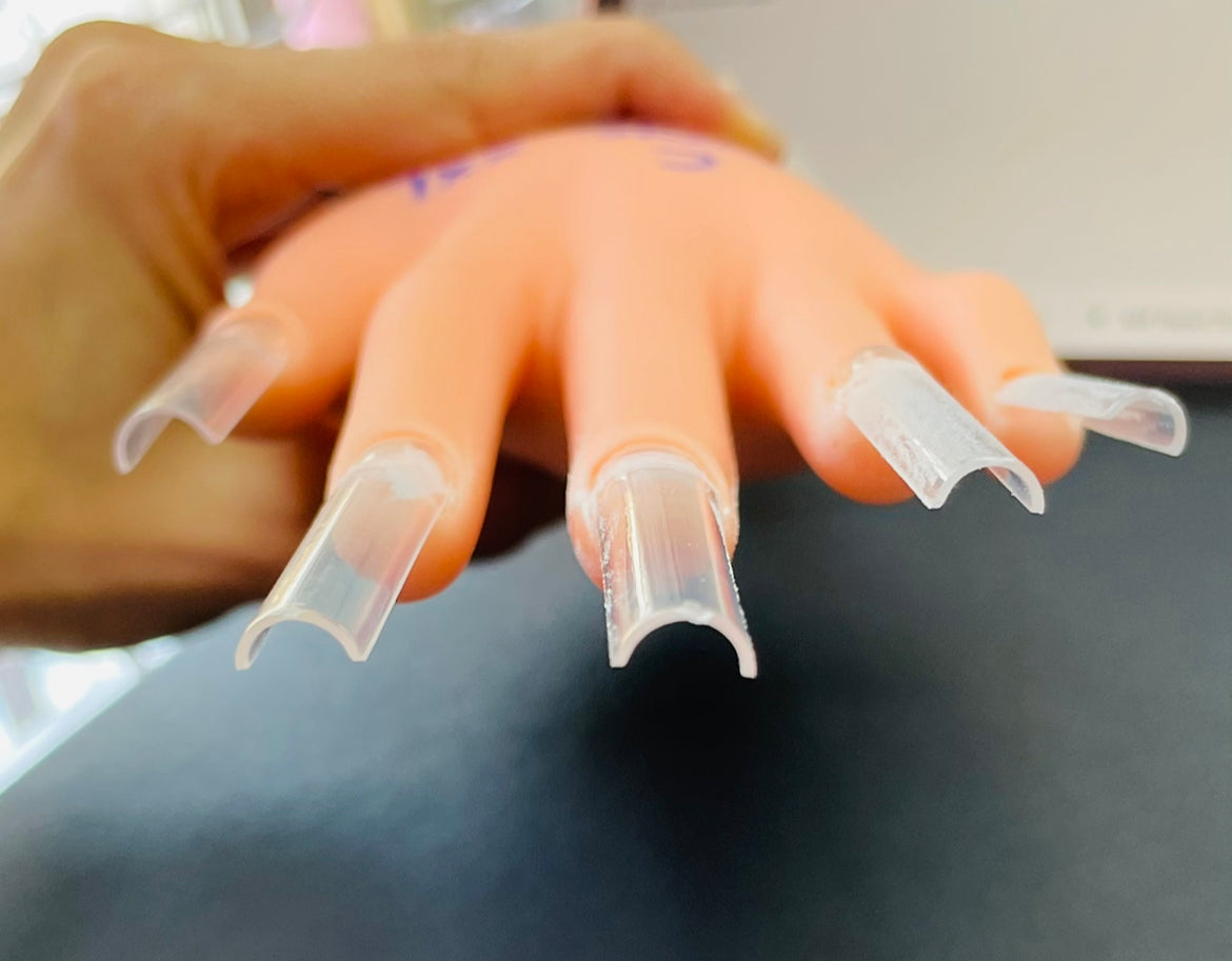 XXL C Curve Square Clear Acrylic Nail Tips Bag