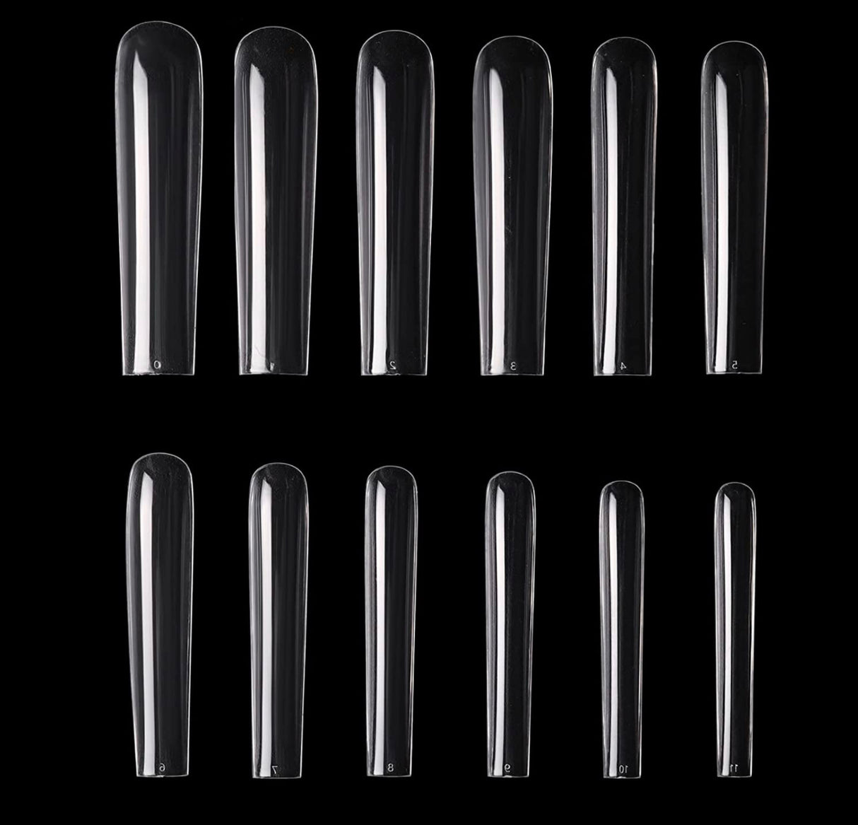 Full Cover Nail tips 3XL Square Clear / Nail Tips Bag 500pc