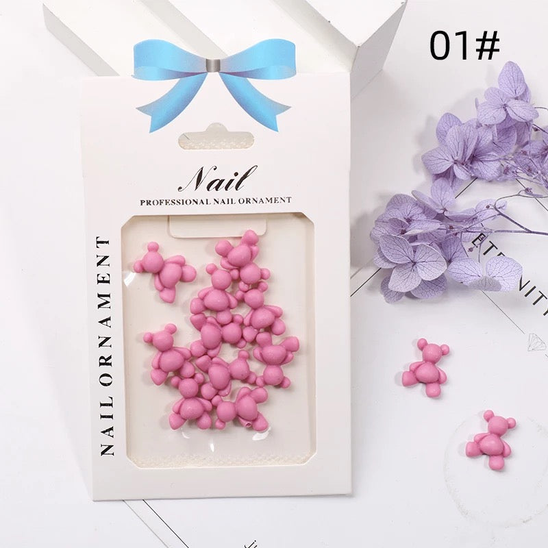 Pink Teddy Bear #1 - Charm - 10pc