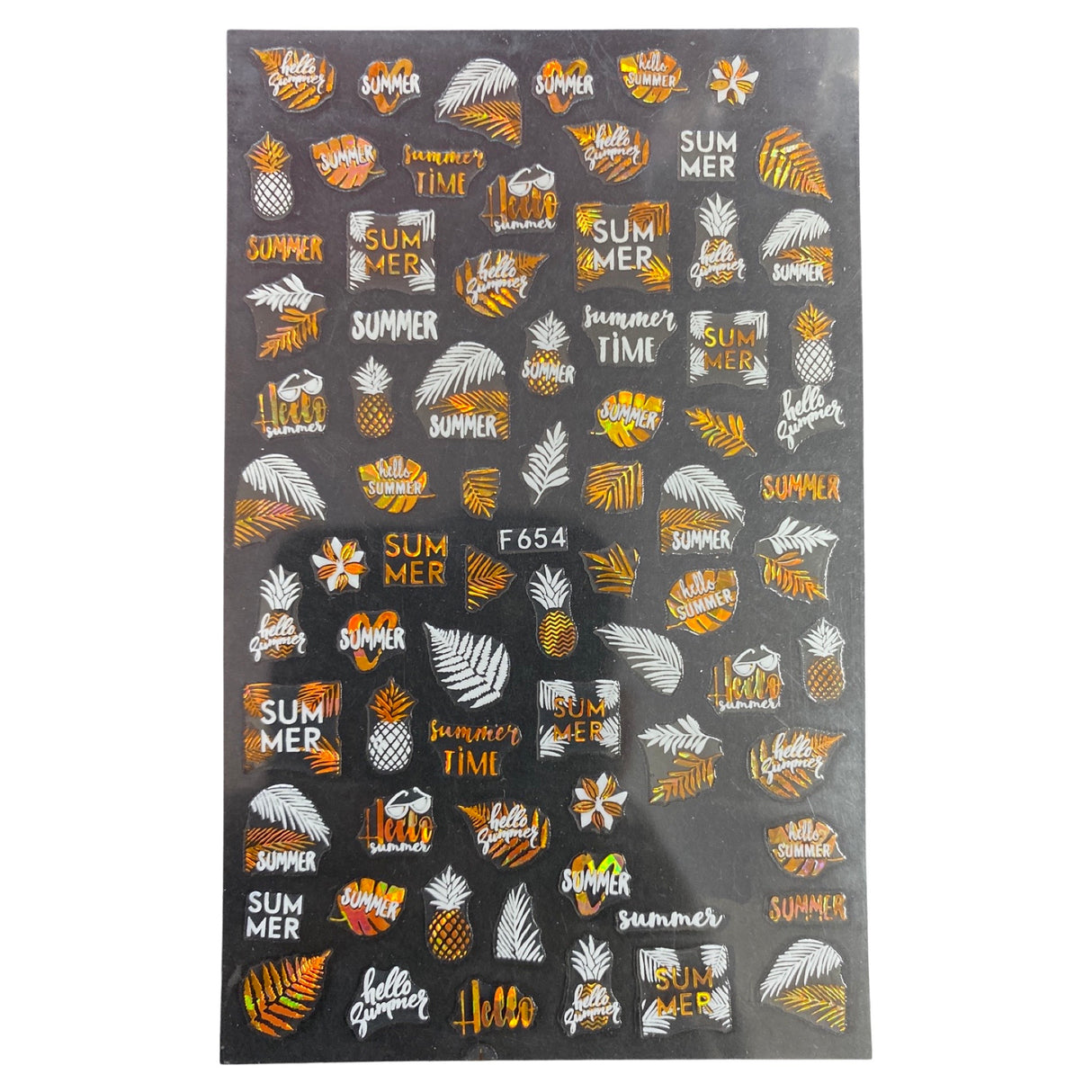 Nail Art Summer Stickers - F654-White