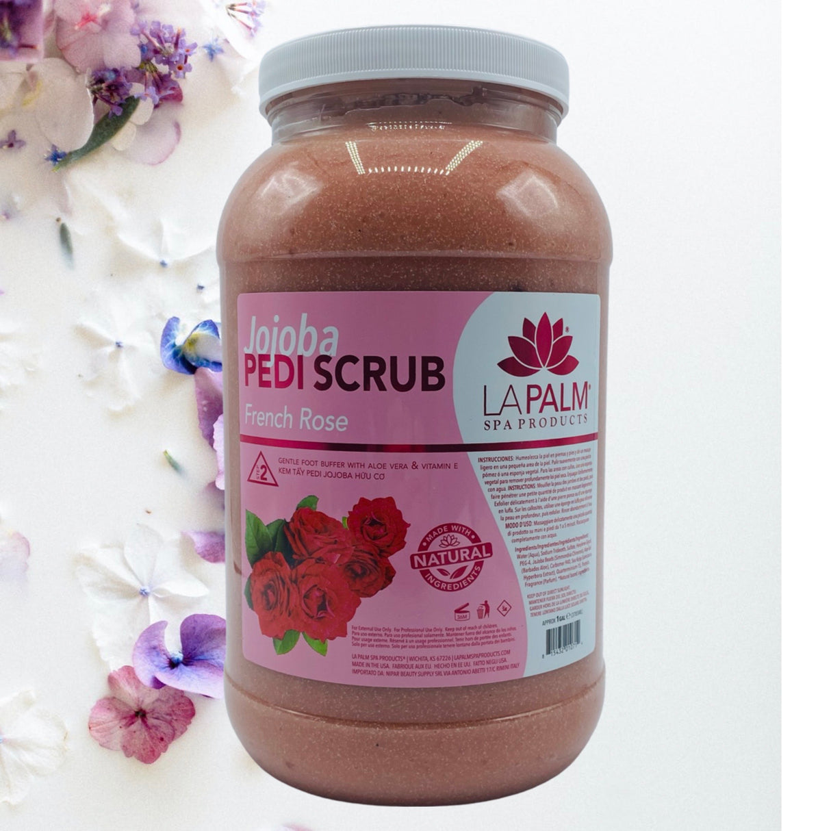 Jojoba Pedi Scrub - 128oz - French Rose