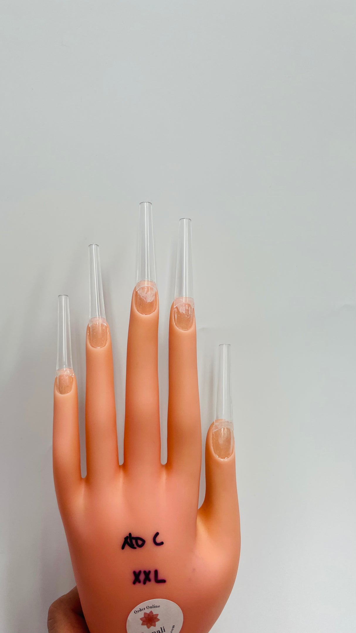 XXL NO C Coffin Clear Acrylic Nail Tips Bag-500pc