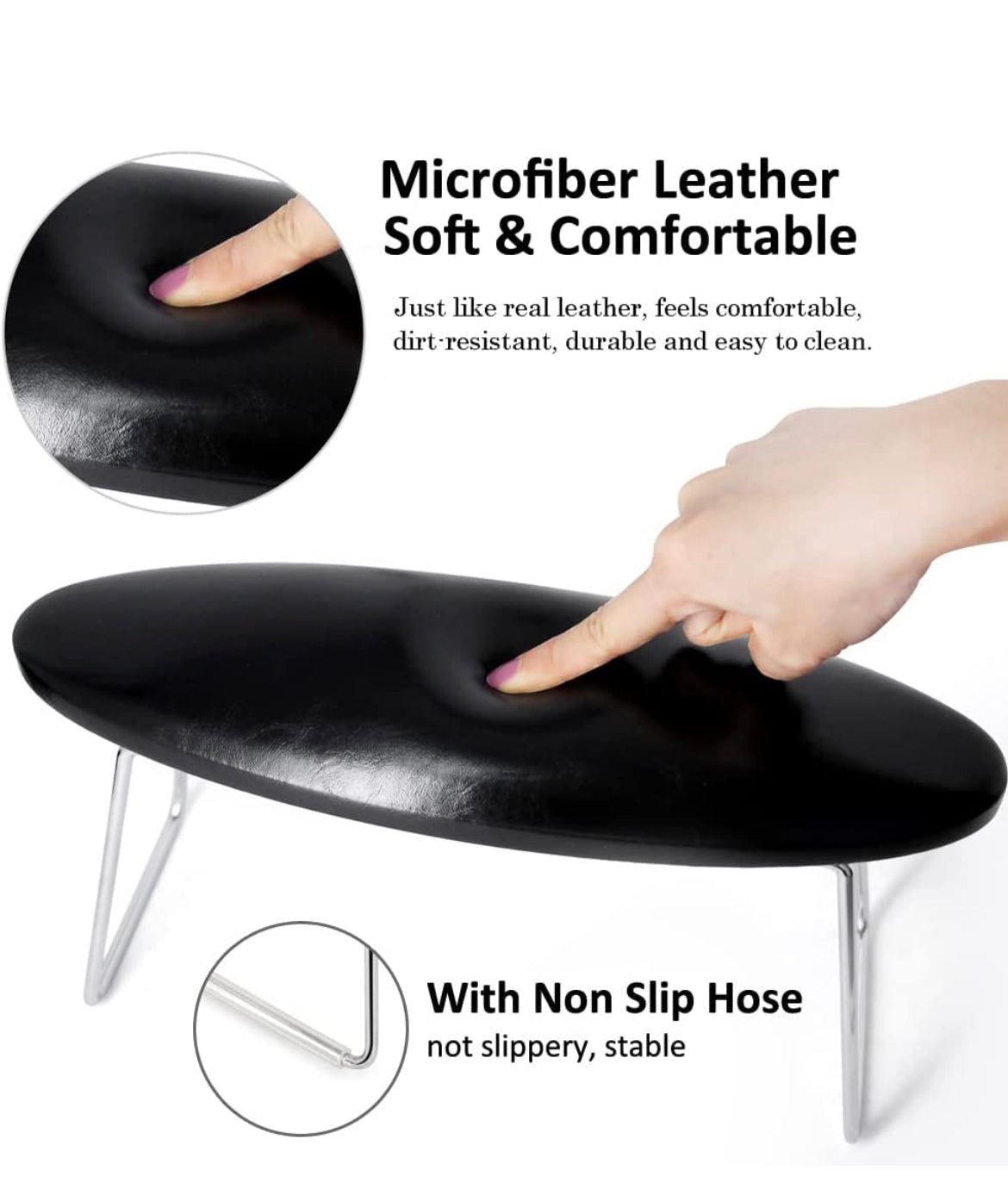 Black Arm Rest - Microfiber Leather