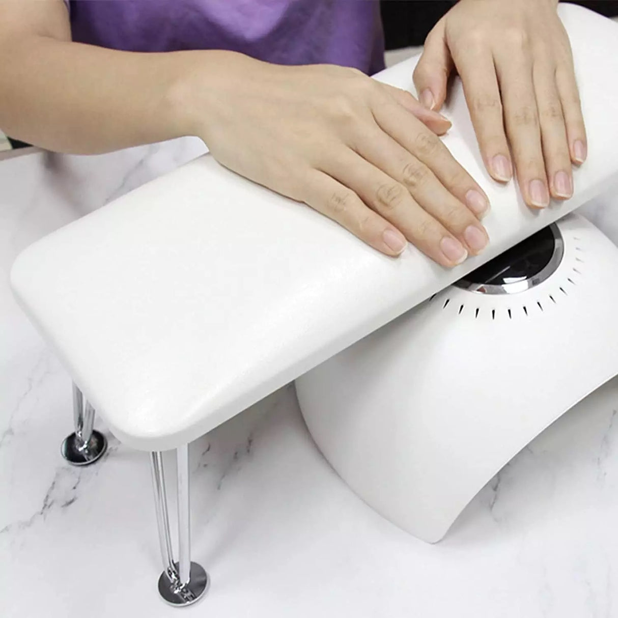 Leather Nail Hand Rest - White