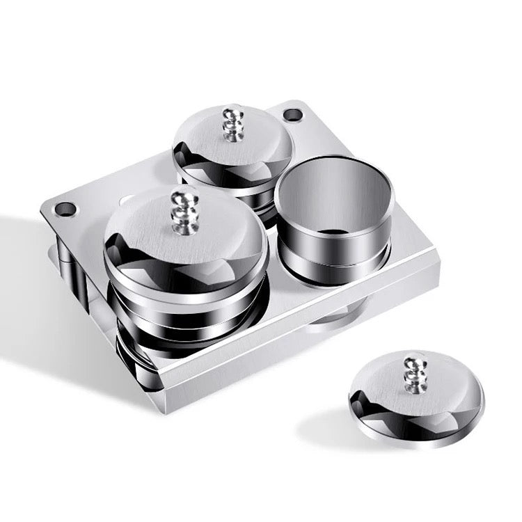Metal Manicure Liquid & Powder Jar Set - 3pc