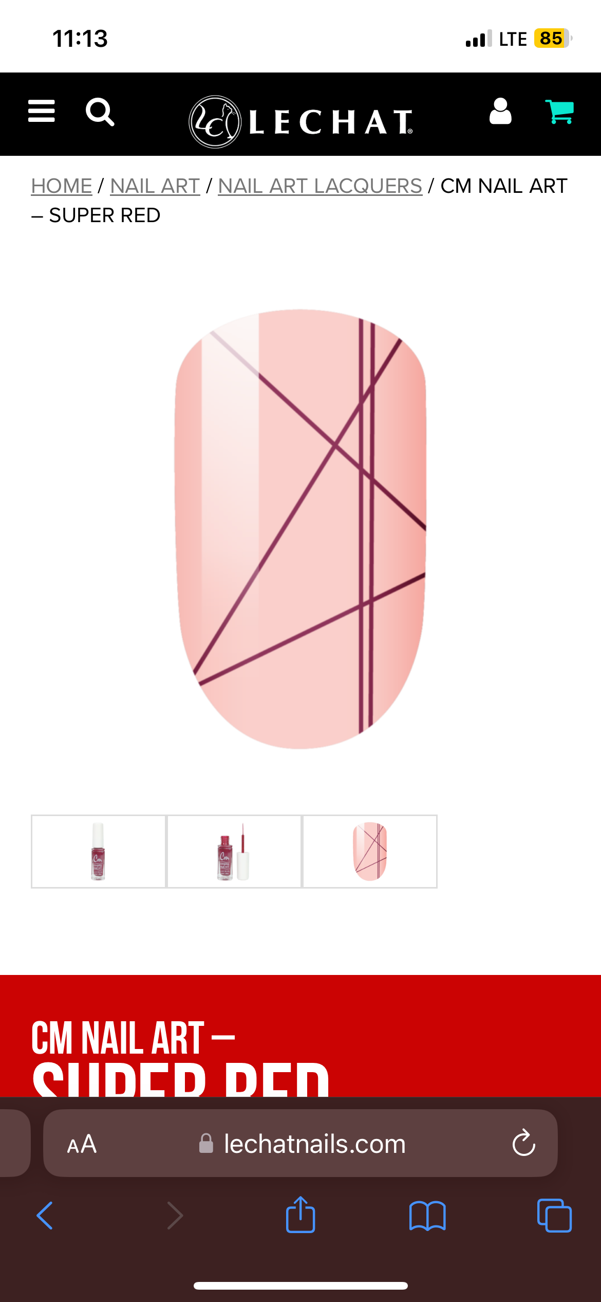 Lechat CM Nail Art Liner - Super Red CM23