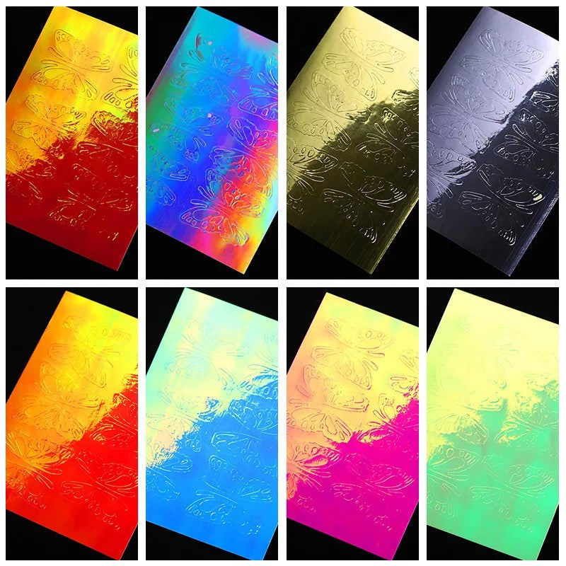 Holographic Thing Laser Butterfly Nail Stickers.
