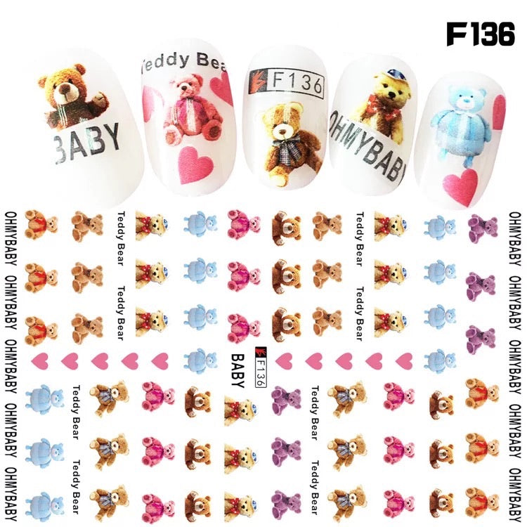 Teddy Bear Stickers -F136