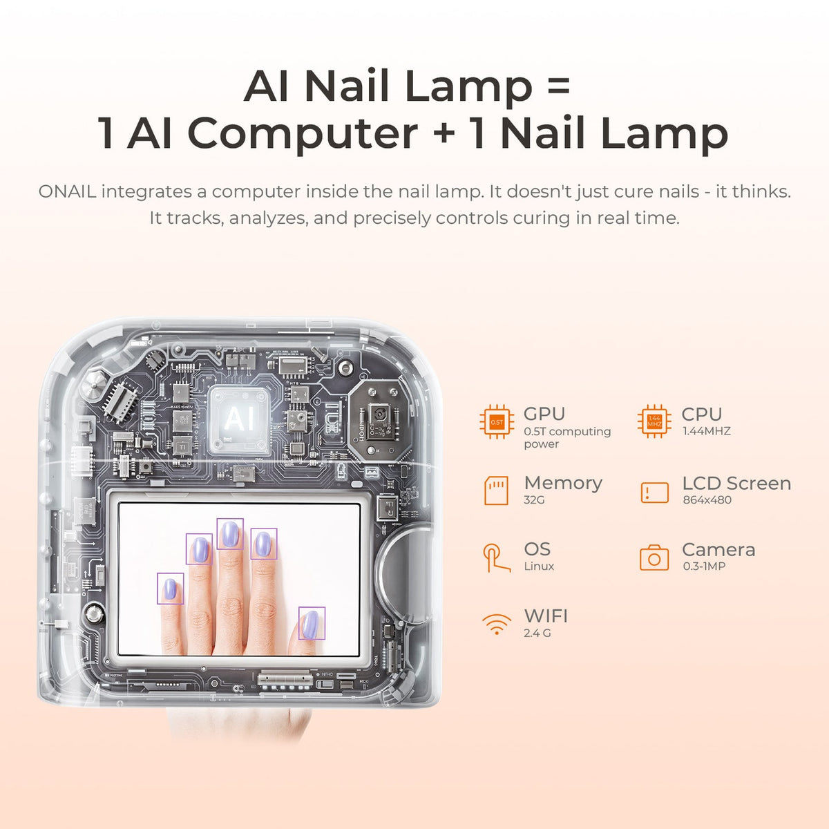 ONAIL 1 PRO MAX | 6 Seconds | Rechargeable AI Nail Lamp