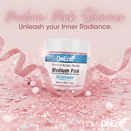 Medium Pink Shimmer Acrylic Powder – 4 oz