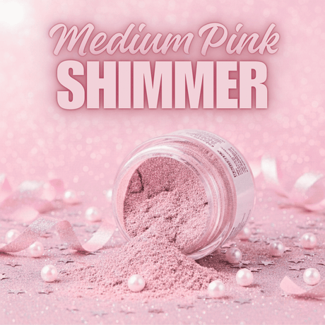Medium Pink Shimmer Acrylic Powder – 4 oz