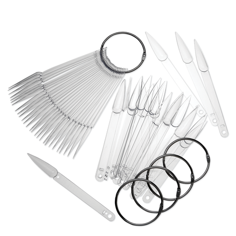 Stiletto Nail Tip Display - 200 Sticks & 5 Rings