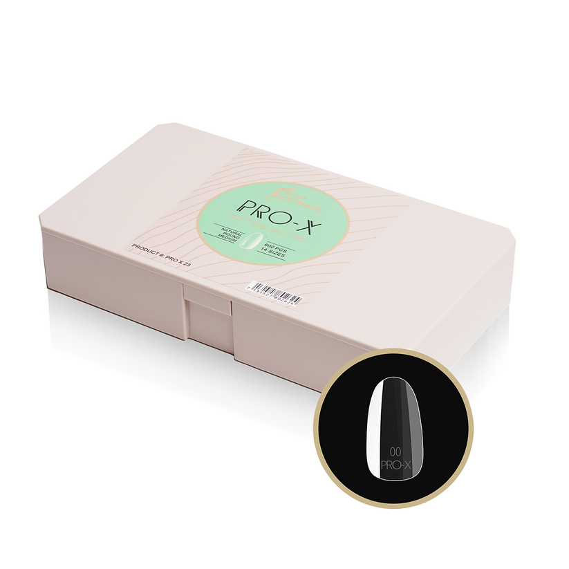 PRO-X Soft Gel Nail Tips 23 - Natural Round Medium - 14 Sizes | 600pc