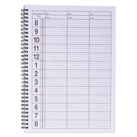 3 Column Barber Appointment Book