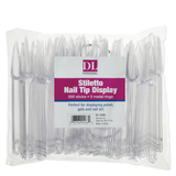 Stiletto Nail Tip Display - 200 Sticks & 5 Rings