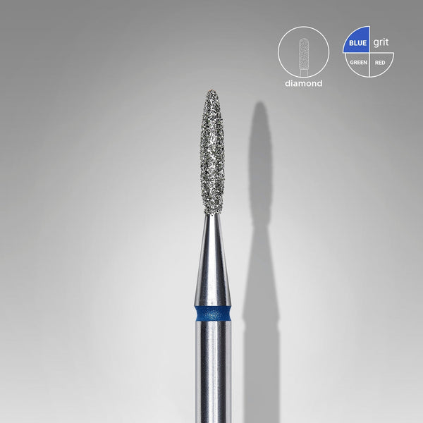 Bit #310 - Diamond nail drill bit pointed flame blue, head diameter 1,6 mm, working part 8 mm - EXPERT