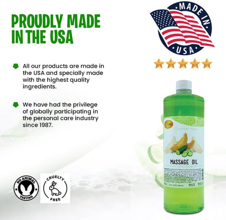 Massage Oil 32oz - Cucumber Melon  | Mani Pedi Body